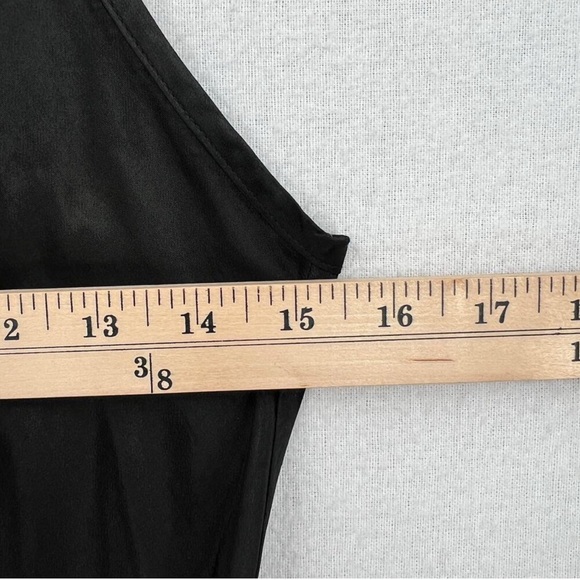 ENZA COSTA Dress Womens Medium 2 Black Satin Bias Slip Maxi Spaghetti Strap NEW - Picture 13 of 15